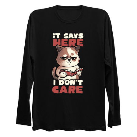It Says Here I Don't Care - Funny Cute Cat Book Gift tiny thumbnail