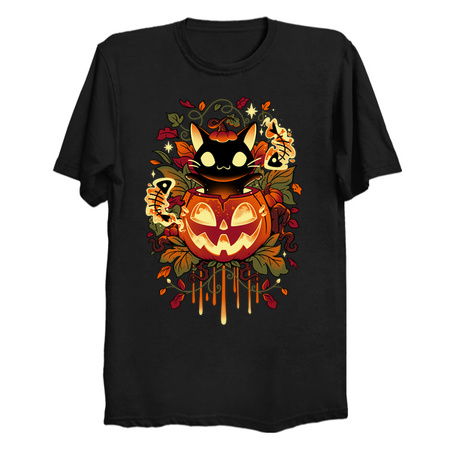 Autumn Tricks - Halloween Black Cat and Pumpkin tiny thumbnail