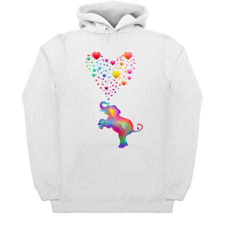 Colorful Elephant with Rainbow Heart Bubbles tiny thumbnail