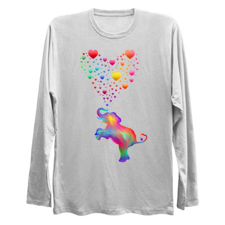 Colorful Elephant with Rainbow Heart Bubbles tiny thumbnail