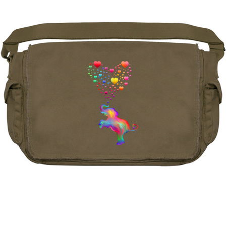 Colorful Elephant with Rainbow Heart Bubbles tiny thumbnail