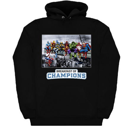 Superheroes Lunch Atop A Skyscraper Breakfast Of Champions tiny thumbnail