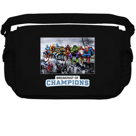 Superheroes Lunch Atop A Skyscraper Breakfast Of Champions tiny thumbnail