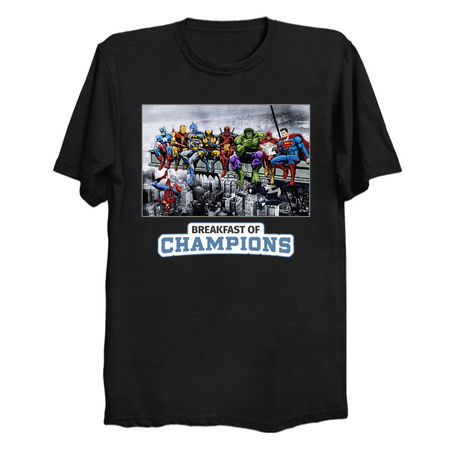 Superheroes Lunch Atop A Skyscraper Breakfast Of Champions tiny thumbnail