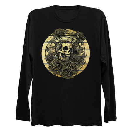 Black Roses and Skull - Vintage Tattoo Drawing tiny thumbnail