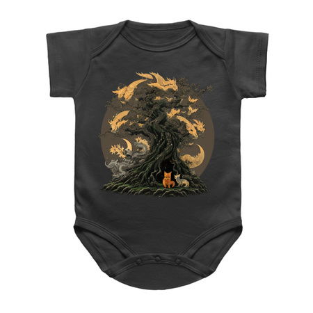 Japanese Kitsune Tree of Half-Moons and Foxes tiny thumbnail