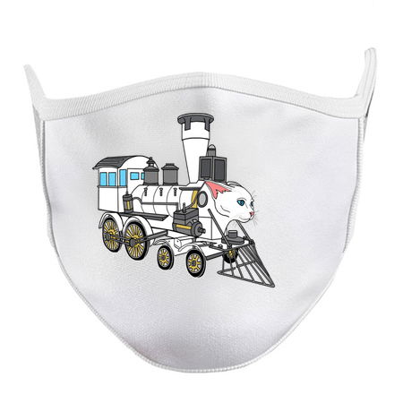 Speeding Locomotive White Cat Train tiny thumbnail