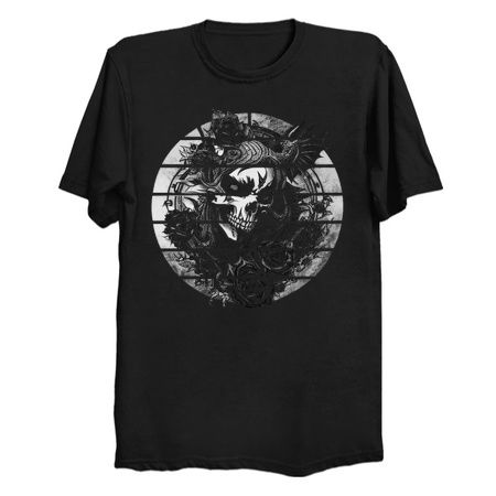 Vintage Traditional Skull and Rose tattoo tiny thumbnail