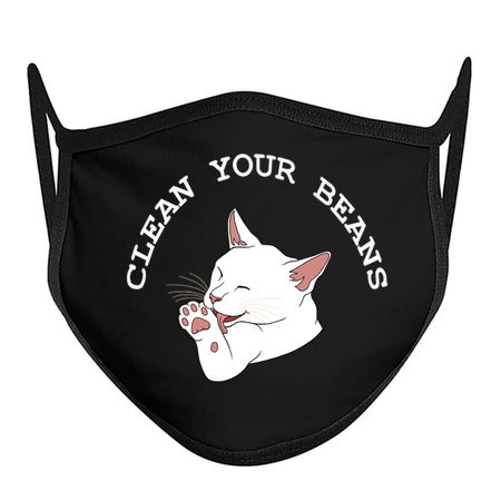 Clean Your Beans Funny White Cat tiny thumbnail