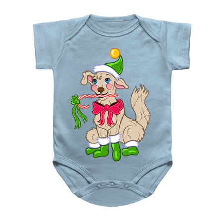 Chistmas Elf Puppy Dog with Candy Cane tiny thumbnail