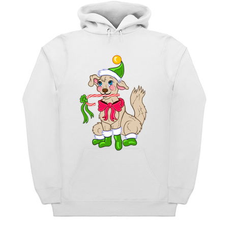 Chistmas Elf Puppy Dog with Candy Cane tiny thumbnail