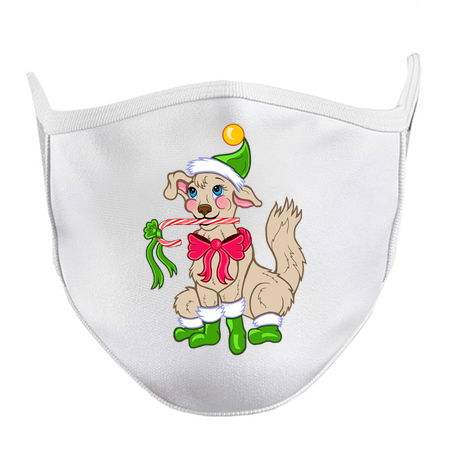 Chistmas Elf Puppy Dog with Candy Cane tiny thumbnail