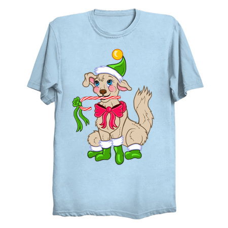 Chistmas Elf Puppy Dog with Candy Cane tiny thumbnail