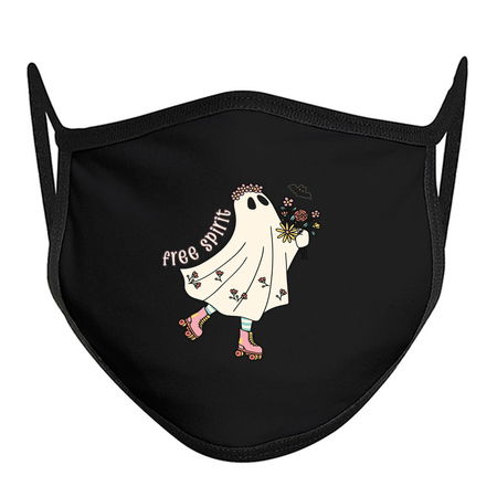 Free Spirit Cute Boho Ghost on Roller Skates | Halloween | Bats | Skating Retro Vintage tiny thumbnail