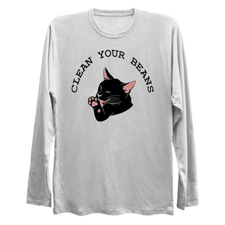 Clean Your Beans Funny Black Cat tiny thumbnail