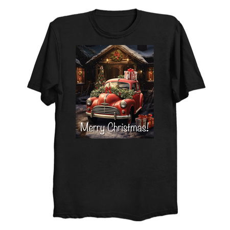 Fun Cute Retro Christmas Classic Motor Car VII tiny thumbnail