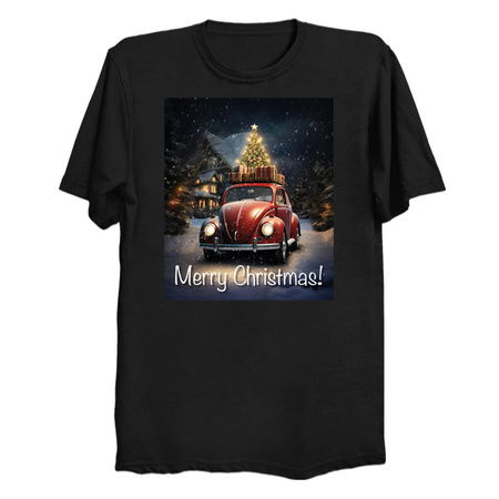 Fun Cute Retro Christmas Classic Motor Car X tiny thumbnail