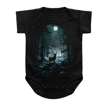 Winter Woods Deer - Night Snow and Moon tiny thumbnail