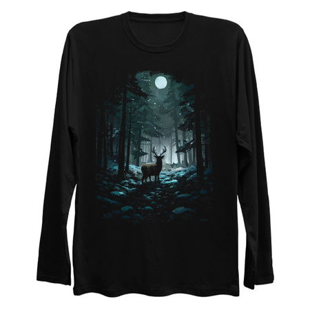 Winter Woods Deer - Night Snow and Moon tiny thumbnail