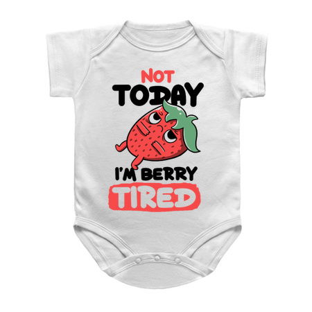 Berry Tired Funny Strawberry White by Tobe Fonseca tiny thumbnail