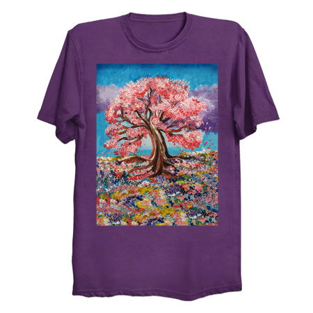 Painted Cherry Blossom Tree Flower Field tiny thumbnail