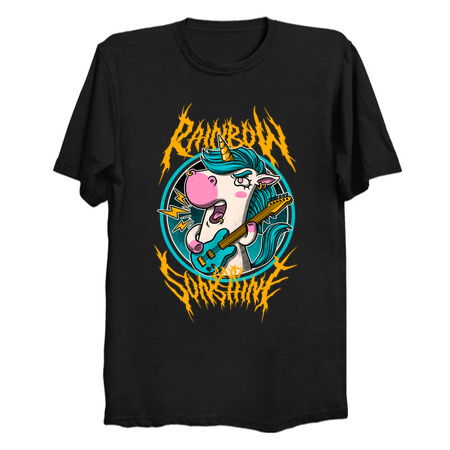 Rainbow and Sunshine - Cute Metal Band Unicorn tiny thumbnail