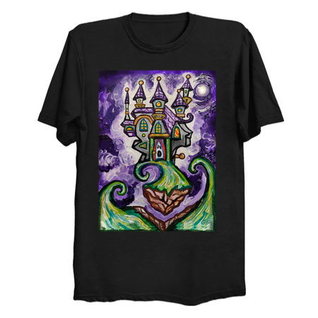 Halloween Haunted Night Castle Painting tiny thumbnail