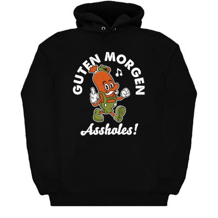 Guten Morgen Oktoberfest - Vintage Cartoon Sausage - Rubberhose - Flipping the Bird tiny thumbnail