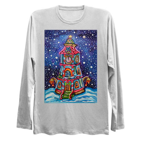 Vintage Christmas Clock Tower Painting tiny thumbnail