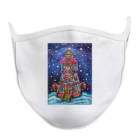 Vintage Christmas Clock Tower Painting tiny thumbnail