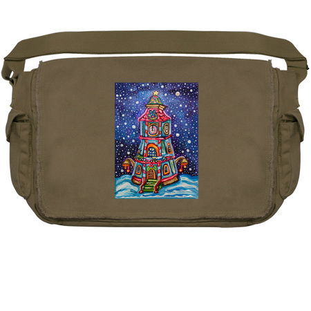 Vintage Christmas Clock Tower Painting tiny thumbnail