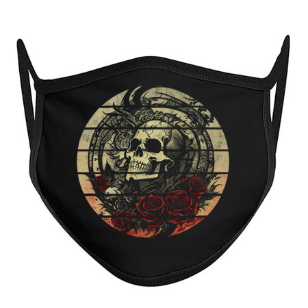 Vintage Tattoo Skull Roses - Drawing Art tiny thumbnail