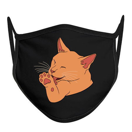 Orange Ginger Cat Licking their Toe Beans tiny thumbnail