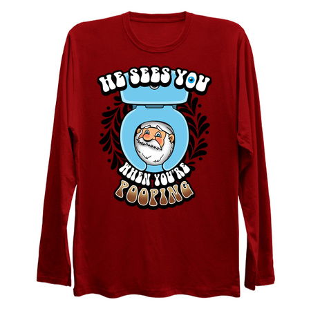 He Sees You When You're Pooping Funny Xmas Meme tiny thumbnail