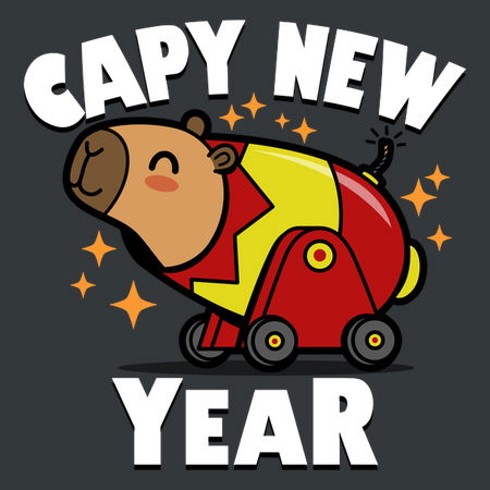 Capy New Year 2025 New Year Cartoon - NeatoShop