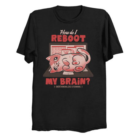 How Do I Reboot My Brain Funny Cute Cat Computer Sarcasm Gift tiny thumbnail