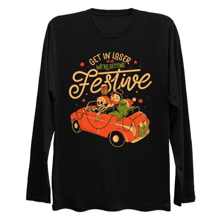 Get in Loser Were Getting Festive Funny Dark Christmas Skull Grinch Gift tiny thumbnail