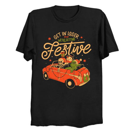 Get in Loser Were Getting Festive Funny Dark Christmas Skull Grinch Gift tiny thumbnail