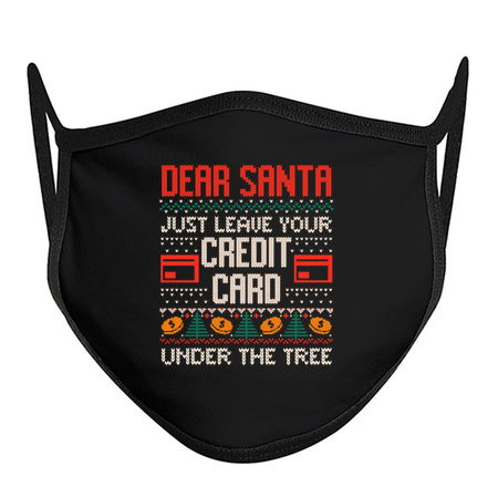 Dear Santa Just Leave Your Credit Card Funny Christmas Santa Claus Ugly Sweater Gift tiny thumbnail