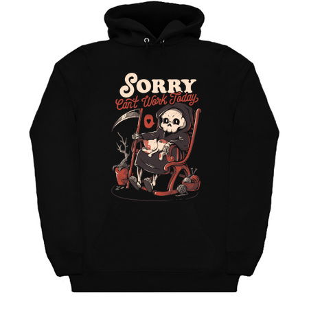 Can’t Work Today - Funny Dark Cute Death Reaper Cat Gift tiny thumbnail