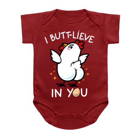 I Butt-lieve In You Funny Cute Chicken Meme tiny thumbnail