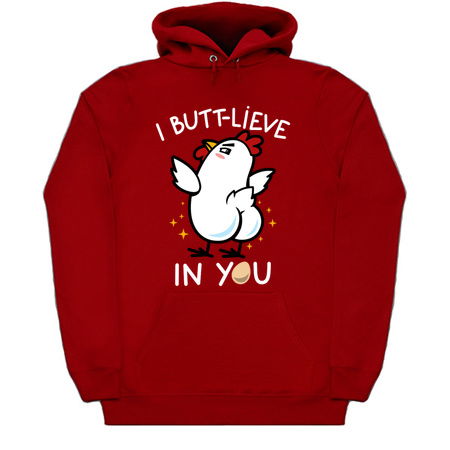 I Butt-lieve In You Funny Cute Chicken Meme tiny thumbnail