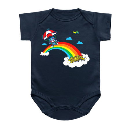 Cute Kawaii Kitty Cat Parachute On A Rainbow tiny thumbnail