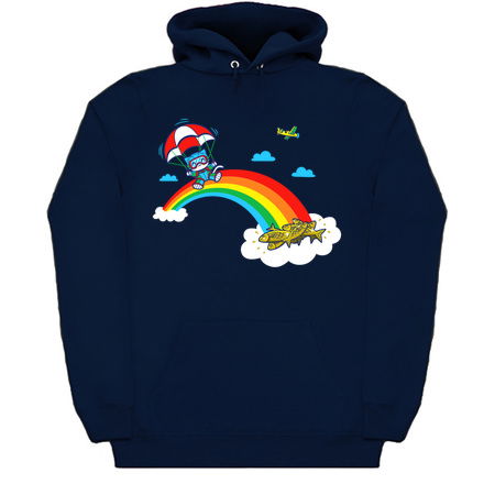 Cute Kawaii Kitty Cat Parachute On A Rainbow tiny thumbnail