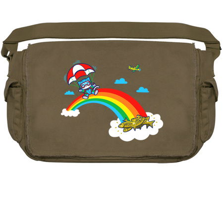 Cute Kawaii Kitty Cat Parachute On A Rainbow tiny thumbnail