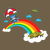 Cute Kawaii Kitty Cat Parachute On A Rainbow tiny thumbnail