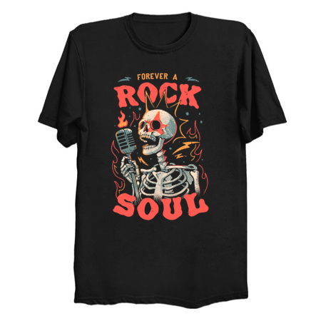 Forever a Rock Soul - Dark Cool Skull Skeleton Music Gift tiny thumbnail