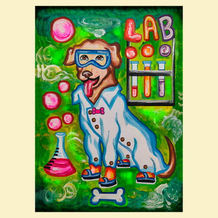 Science Lab Retriever Lab Dog Working In A Science Lab - NeatoShop