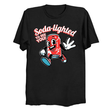 Soda-lighted To See You! - Funny Soda Can Mascot Character tiny thumbnail