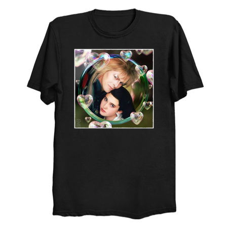 Labyrinth Jareth amnd Sarah with Heart Bubbles tiny thumbnail